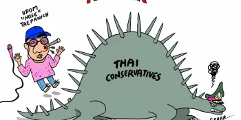Cartoon by Stephff: Nose Udom vs Thai conservatives