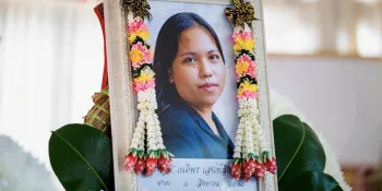 Netiporn's picture placed at her funeral. (Photo by Ginger Cat)