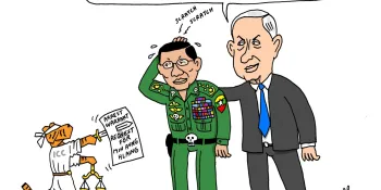 Cartoon by Stephff: ICC arrest warrant for Min Aung Hlaing