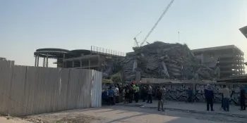 The under-construction Office of the Auditor General building collapsed in today's earthquake.