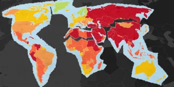 The 2026 World Press Freedom Index map (Picture from Reporters Without Borders)