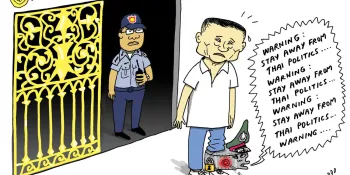 Cartoon by Stephff: Thaksin and his new EM device