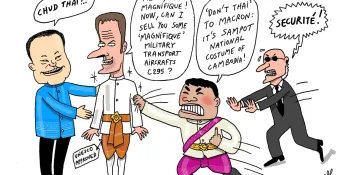 Cartoon by Stephff: Anutin meets with Macron in France