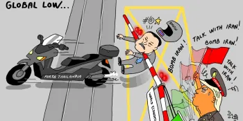 Cartoon by Stephff: Beware the mad railway-crossing guard