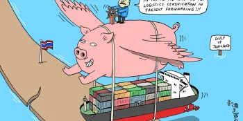 Cartoon by Stephff: Land Bridge project hits new snag